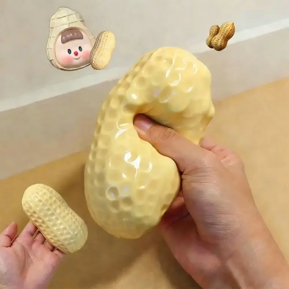 Peanut Stress Ball: Buttery-Soft Feel, Crunchy ASMR Squeeze Toy for Ultimate Adult Anxiety Relief