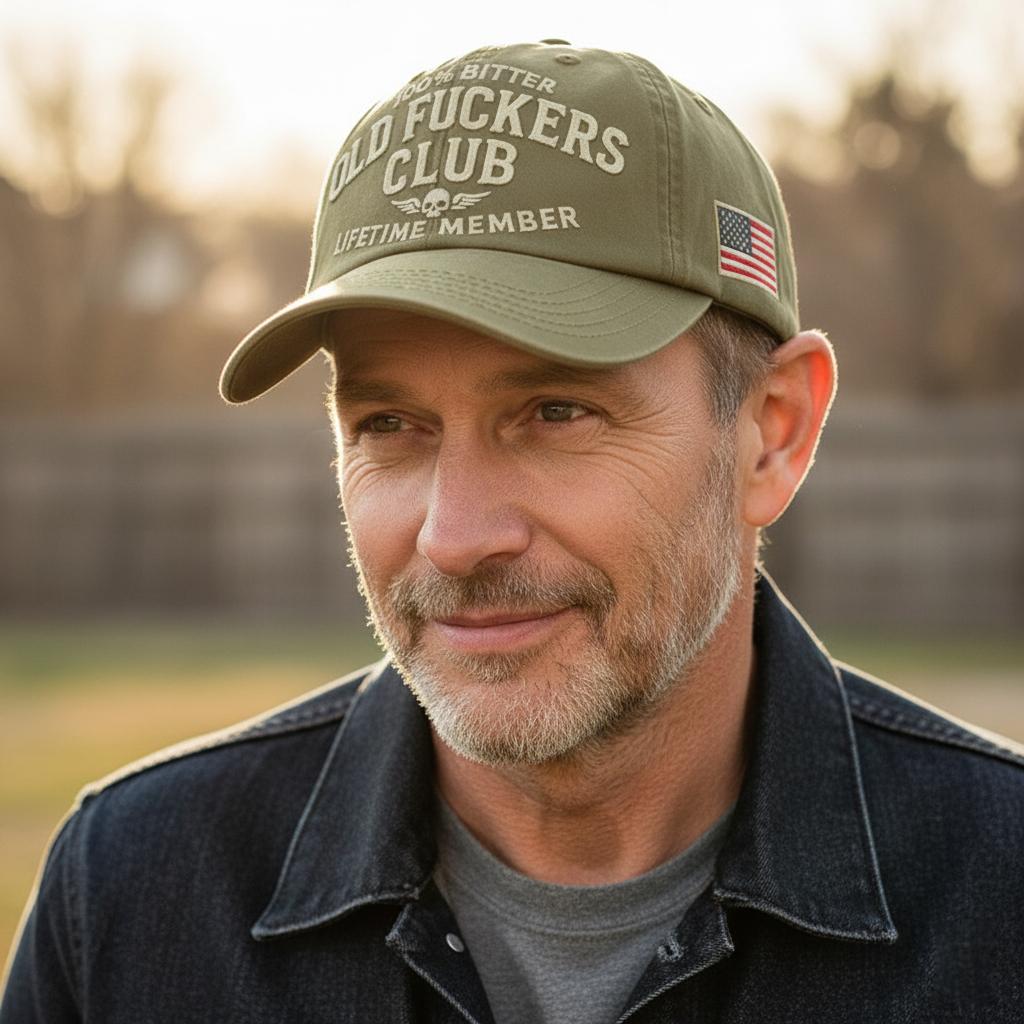 100% Bitter Old F*ckers Club Life Time Member Hat Perfect Gift For Dad Low Profile Dad Hat Pigment Dyed