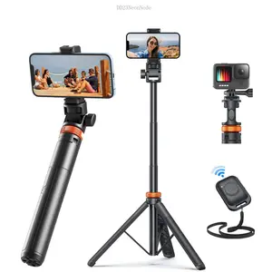 62" Phone Tripod for iPhone/Android & Selfie Stick with Remote, Upgraded Stand, Compatible with iPhone 16/15/14/13, Travel-Friendly & Stable DD23NeonNode