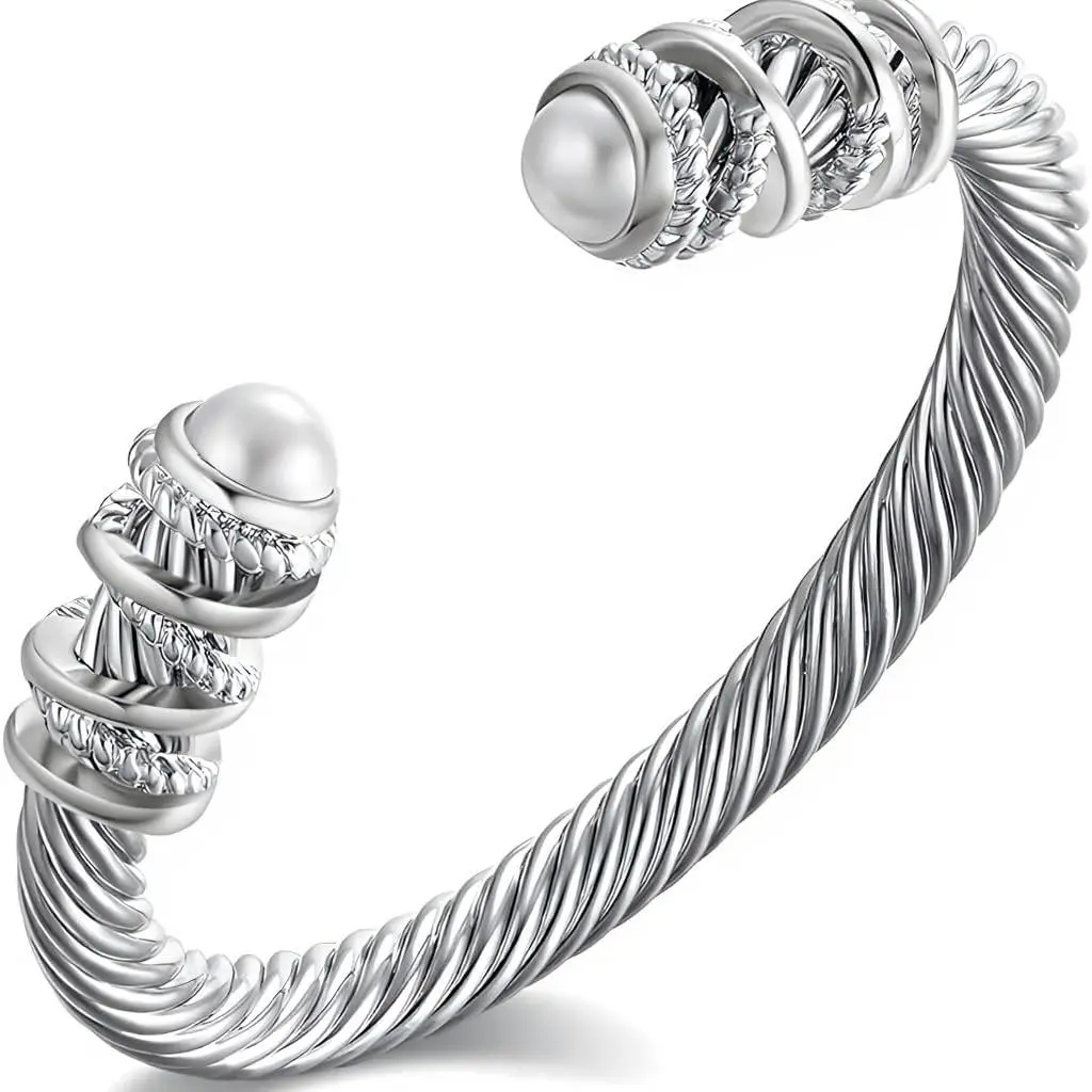 Elegant Twisted  Bangle Bracelet for Women - Open Cuff Classic   for Anniversary, Valentine, Birthday