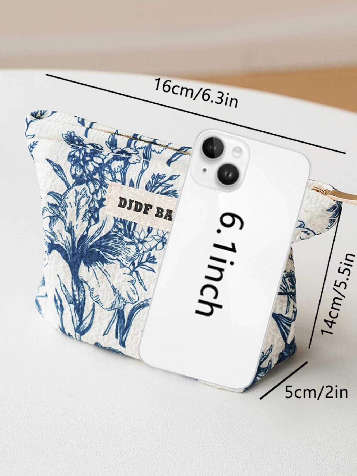 Floral Pattern Makeup Bag, Portable Cosmetic Storage Bag, Zipper Makeup Organizer Pouch, Versatile Storage Bag for Travel, Dormitory, Office, Home, Handheld Cosmetic Pouch