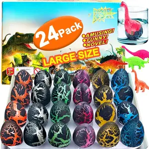 24 Pcs Large Hatching Dinosaur Eggs Easter Party Favors, Easter Egg Filled Toys  Kids Toddlers Grow in Water Dinos Egg Science Kits, Goodie Bag Stuffers, Classroom Prizes, Easter Basket Stuffers New model