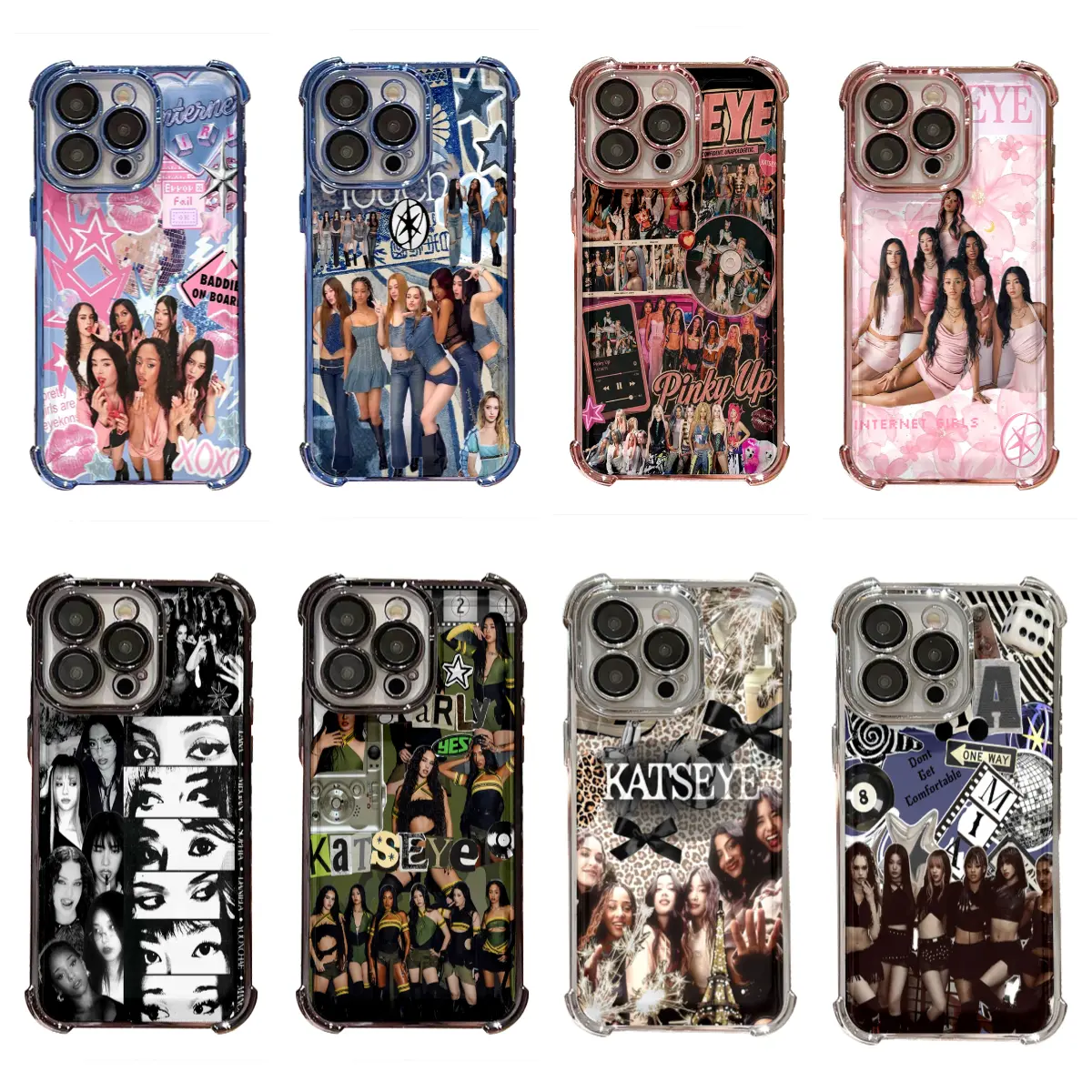 Fashion Katseye Y2K INS Colorful Style Shockproof Phone Case for IPhone 11 12 13 14 15 16 17 Pro Max Plus Air Holiday Gift Protection