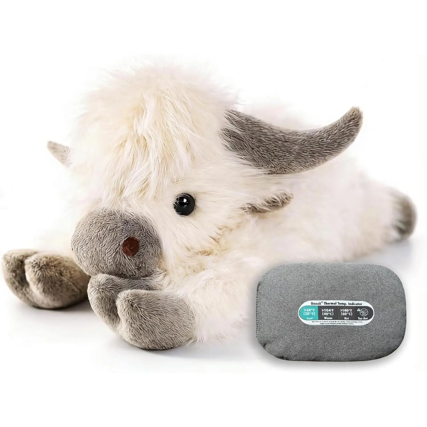 24" |     5 Pounds Highland Cow Weighted Stuffed Animals with Removable Unscented Microwavable Pouch, Cute Coolable Warmable Weighted Plush Gift  Kids & Adults