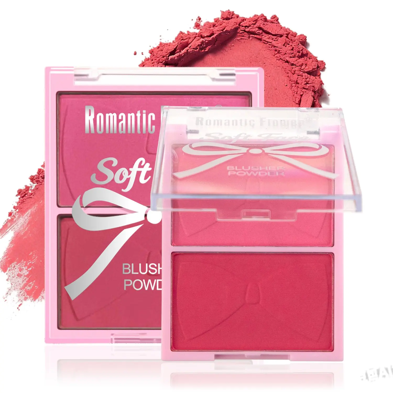 2 Color Matte Powder Blush, Everyday Cosmetics Makeup,Waterproof Long Lasting High Pigment Natural Smooth Cheek Makeup Blusher