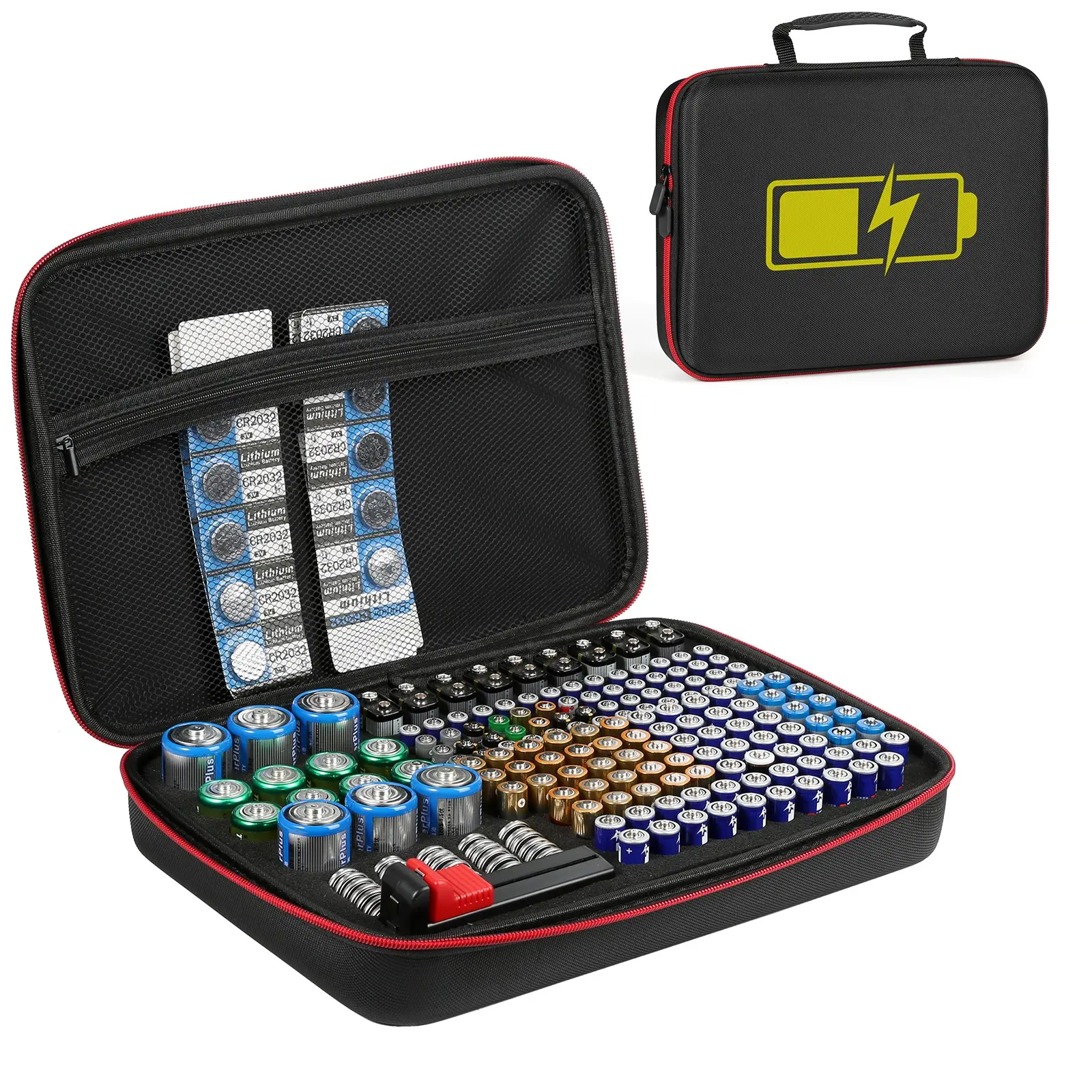 Battery Organizer Case, Batteries Storage Holder Container .Garage Organization Box for AA AAA 9V C D Lithium （Batteries Not it）