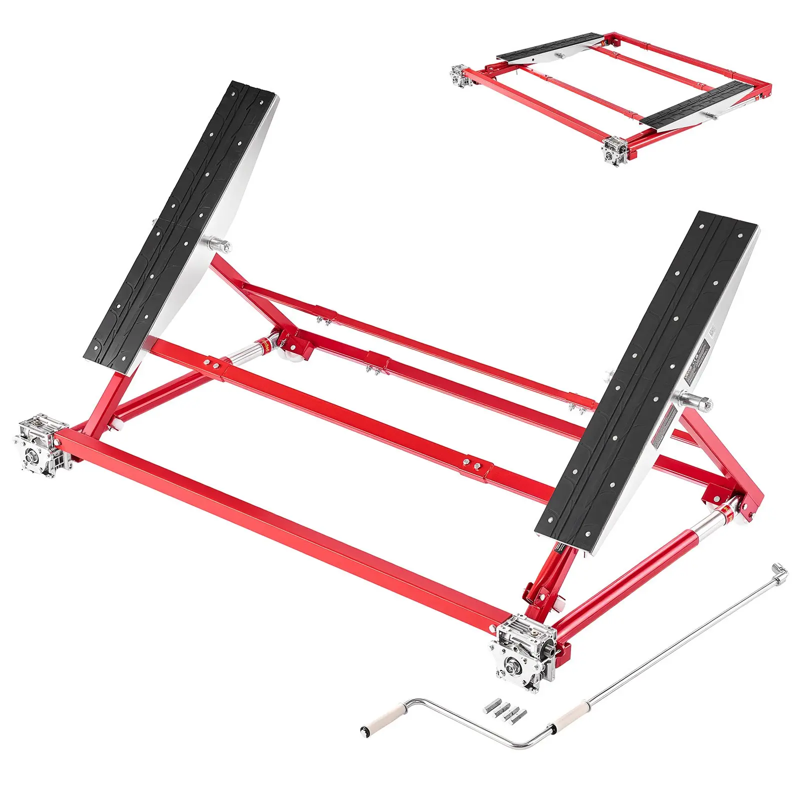 Portable Car Lift, 4400 lbs Capacity, Heavy Duty Steel Quick Lift with 23" Max Height, Adjustable Width and Wheels, Manual Lifting for Cars, Compact SUVs, Mini Trucks, Home Garage or Shop Use