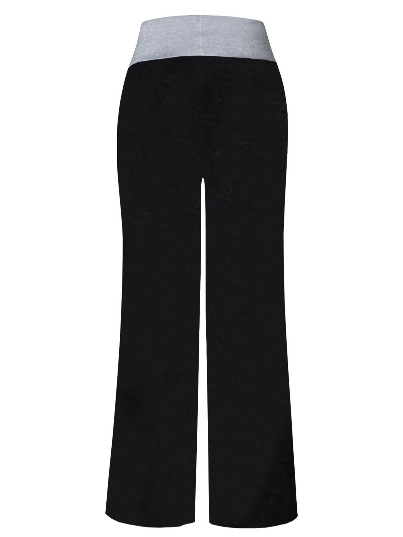 Women's Patchwork Drawstring Waist Wide Leg Pants, Casual Sporty Trousers, Casual Comfy Trousers for Spring & Fall, Women's Bottoms for Daily Wear, Womenswear