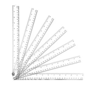 7 Pack Clear Plastic 12 Inch Ruler, Dual Scale Inches and Centimeters, Injection Molded