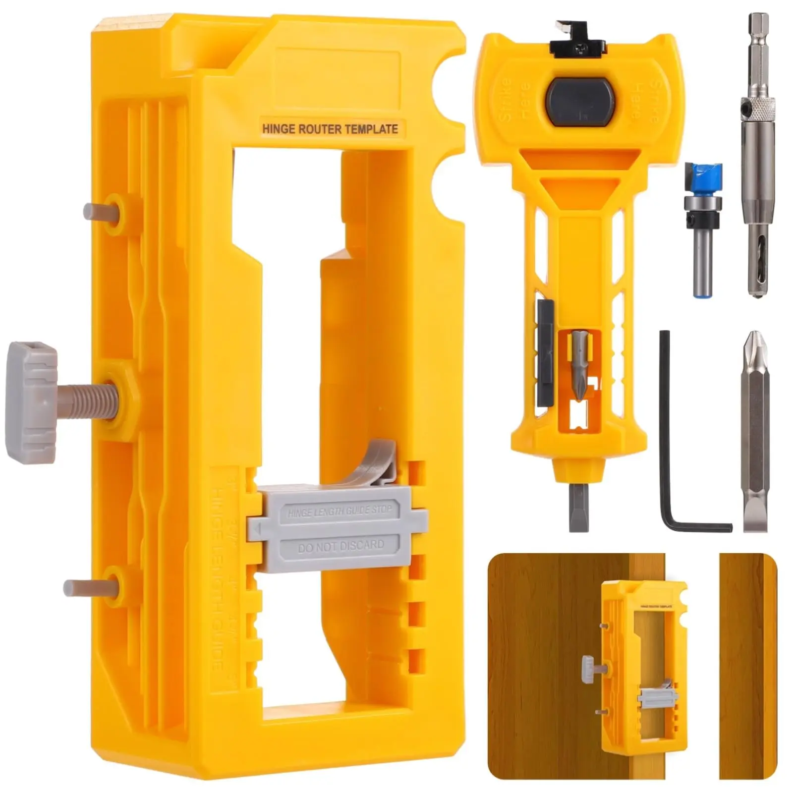 Door Hinge Lock Installation Kit, Hinge Mortise Template, Door Hinge Clamp Set, Easy Install Door Lock Kit, Complete Hardware Solution