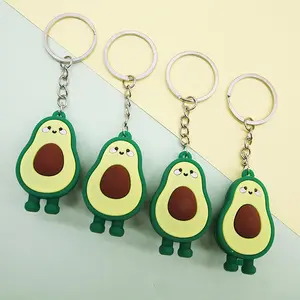 Fashion Simulation Fruit Avocado Smile Keychain 3D Resin Key Chains Jewelry Gift