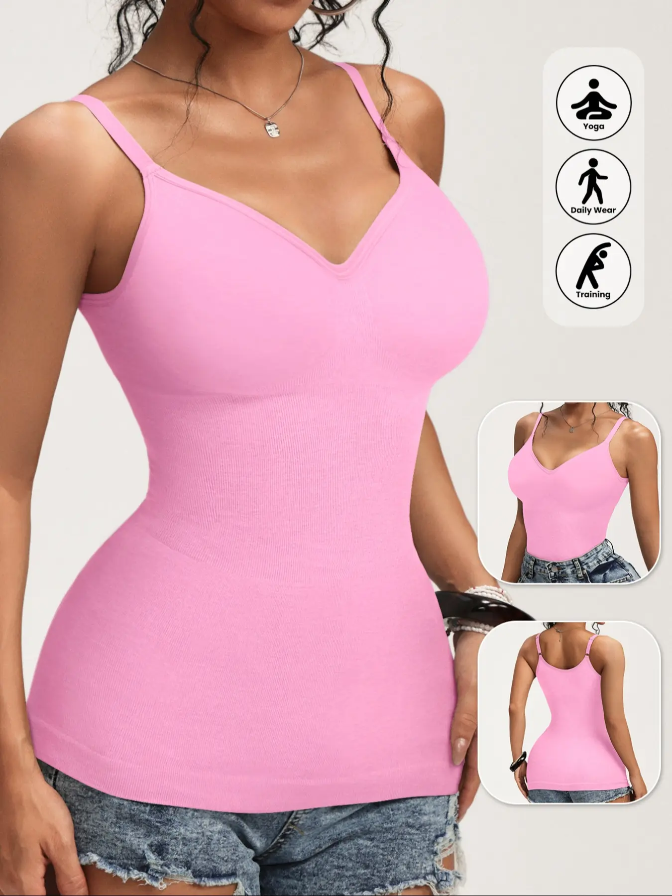 Women's Sexy Camisole, Bodycon Lingerie, Body Shaper Tank, Soft Breathable, Ideal for Sports & Casual, Layering Friendly, Versatile Wear, One Piece Replaces Ten