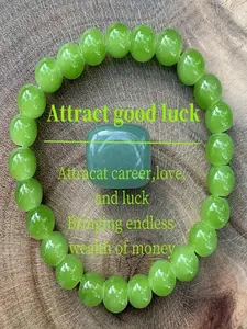 1Dry Good Luck Bluestone Bracelet, 8mm Natural Stone Represents Vitality And Prosperity, Attracts The Opposite , Brings Beautiful Love And Endless Money Wealth Bracelet - Perfect Valentine's Day Gift