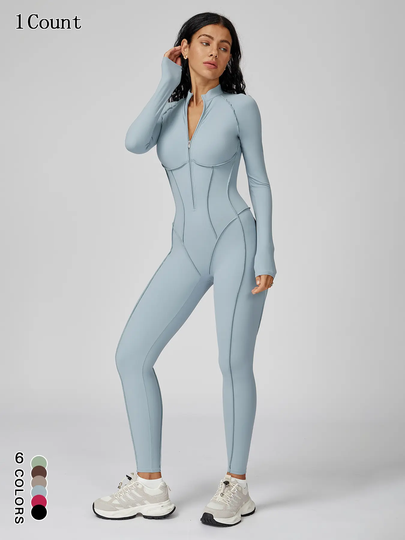 Viral Tiktok Trend Sleeveless Athletic Bodysuit, Bbuttery Soft Tummy Control Butt Lifting One Piece Stretchy Sports Jumpsuit, Casual Slim-Fitting Below the Knee, Shaping Jumpsuit