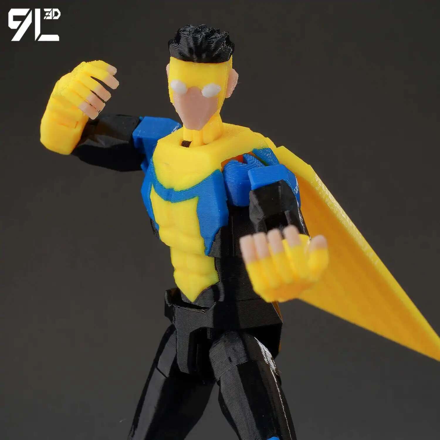 9L3D Dummy 13 Action Figure-Multi-Joint Articulated Lucky Anime Character Classic Superhero Design With Black&White Blue Costume