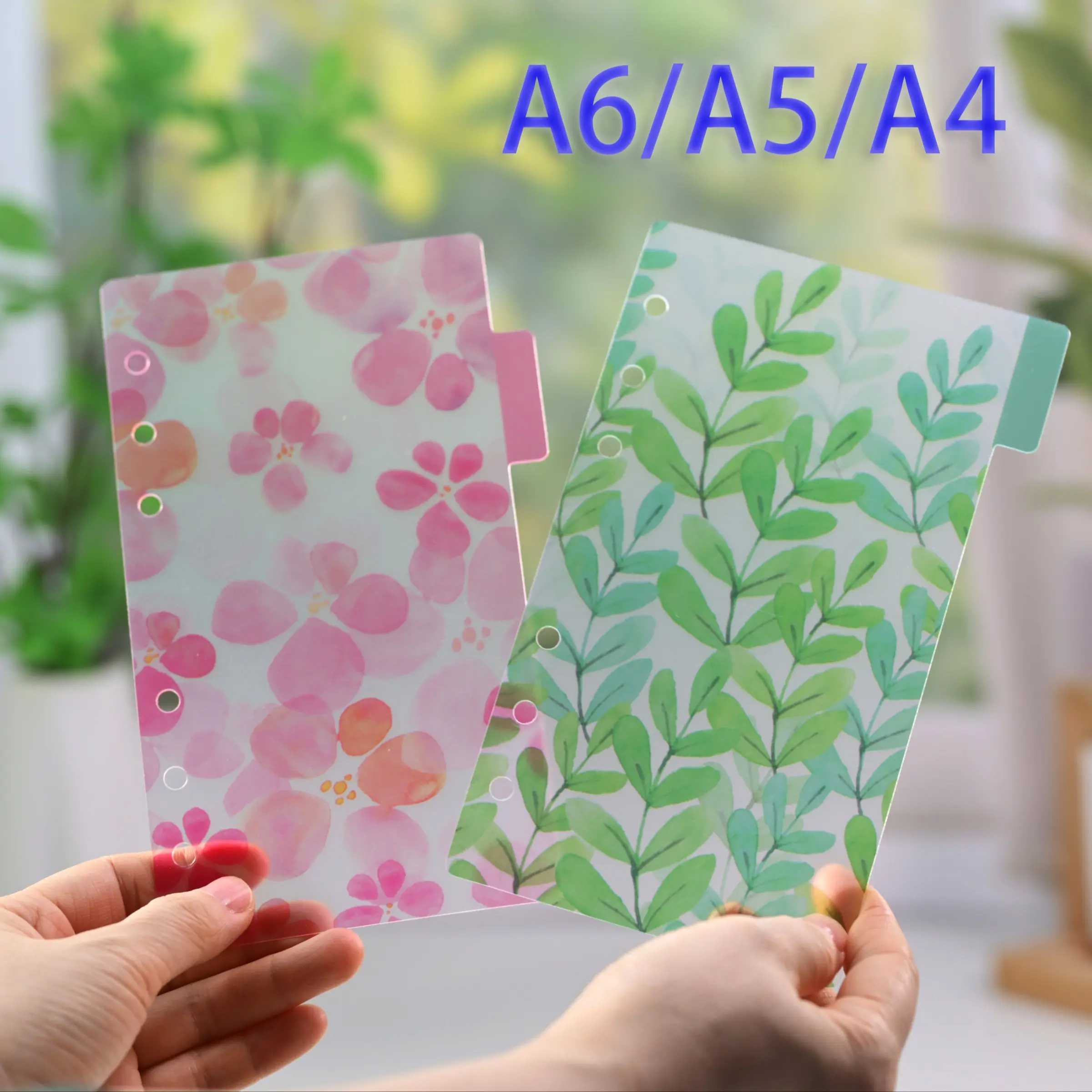 Office Classification Transparent Plastic Dividers, Office Accessories, A4/a5/a6 PVC Colorful 6-Hole Loose-Leaf Index Pages, Binder Index Dividers, Durable Reusable Multi-Color