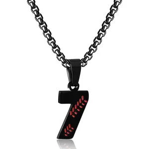 Personalized Number Necklace  Boys 0-99 Athletes Jersey Number Stainless Steel Baseball Team Charms Pendant Baseball Gifts  Men