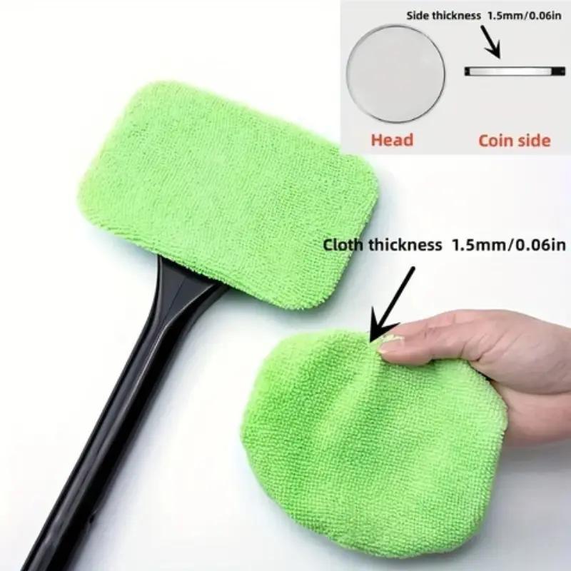 Car Windshield Cleaning Brush, Car Windshield Defogging Cleaning Tool with Replaceable Cloth, Car Window Cleaning Brush, Car Cleaning Accessories, Car Windshield Cleaner