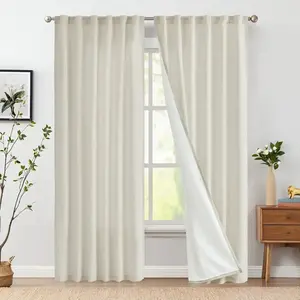 Solid Linen Blend Lined Curtains