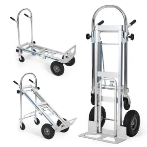 Heavy Duty 2-in-1 Convertible Hand Truck & Platform Cart – 700 lbs Capacity Folding Dolly with Telescoping Handle, 4 Smooth-Rolling Wheels for Warehouse, Moving, Supermarket & Garden  Option 2: Clear & Feature-First (Best for Home Depot / Lowe's / Oversto