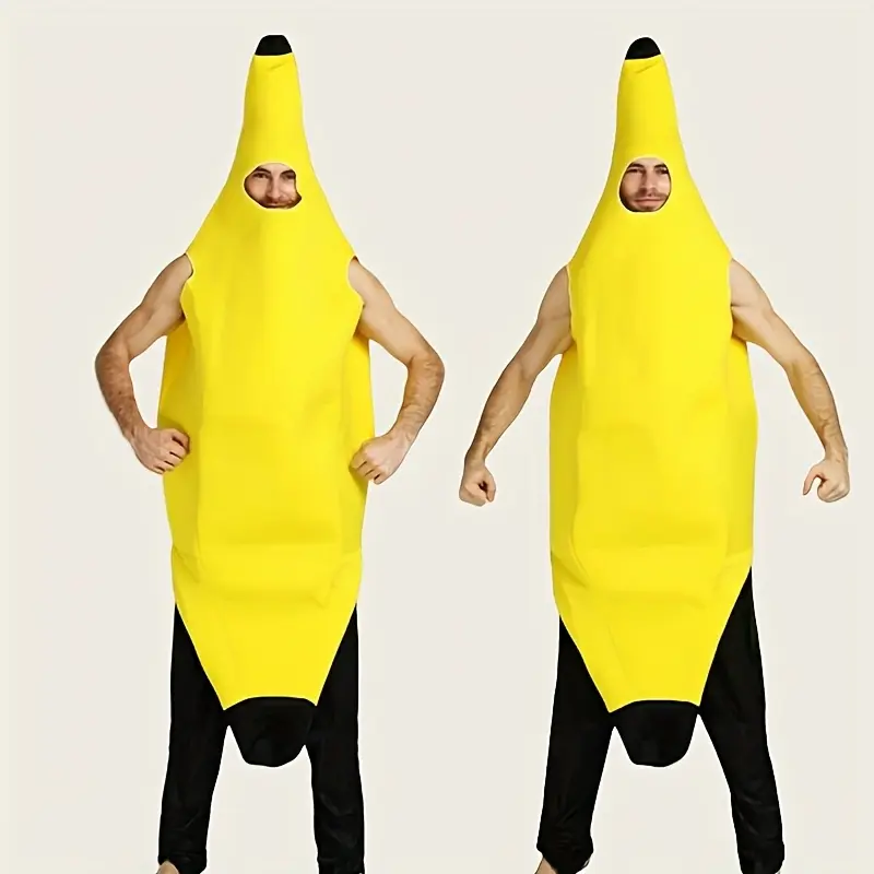 Unisex Banana Costume, Fiber, Featherless, Suitable for Most, No Power Required for Use, Ideal for Halloween, Christmas, Thanksgiving, Various Parties And Themed Celebrations Banana Party Cosplay Banana