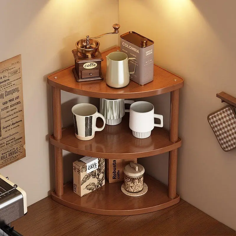 1pc Corner Desktop Organizer Rack, Multi-Layer Coffee Cup Holder, Home Dining Cabinet Tea Cup Storage Shelf, Countertop Display Stand