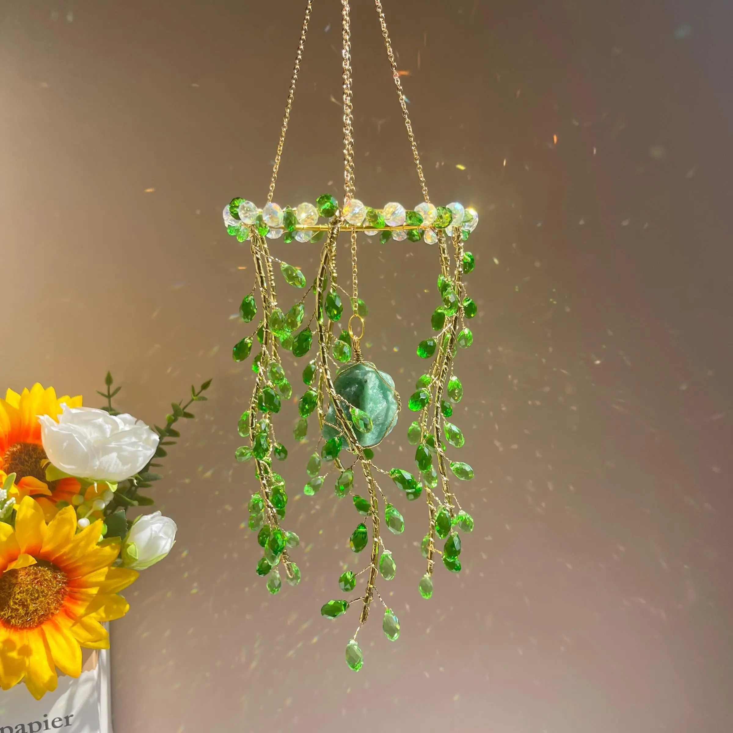 Imitation Plant Decor, Rainbow Maker, Sun Catcher, Indoor Window Courtyard Garden Ornament, Summer Decoration, Holiday Gift