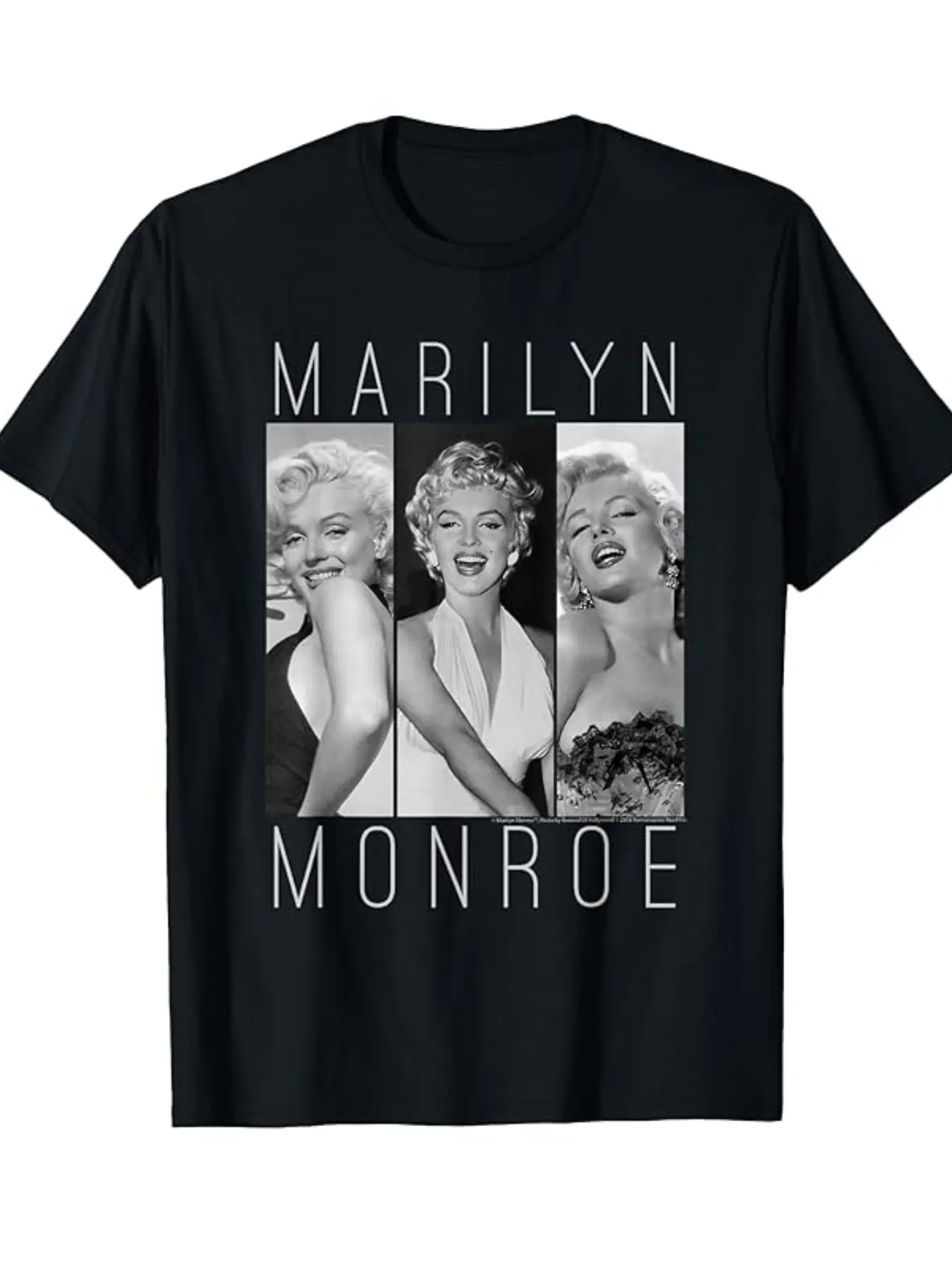 Retro Marilyn Monroe T-Shirt, Classic Three-Piece Puzzle Letter Print, European and American High Street Fashion, Unisex Short Sleeve Top