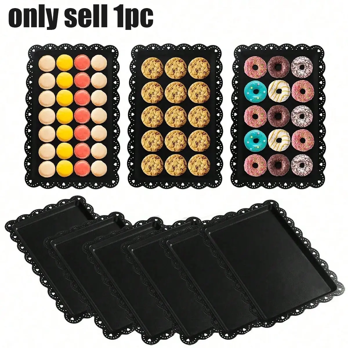 Plastic Dessert Tray, Durable Party Platter for Graduation, Birthday, Wedding, Holds Appetizers and Desserts, Single Piece