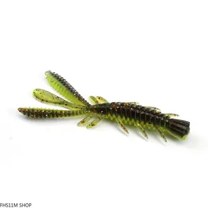 10 PCS Floating Soft Shrimp Worm Fishing Lure, Soft Plastic Ned Rig And Drop Shot Bait With Natural Flutter And Hover Action, Bass Fishing Lure For Lake, River, Reservoir, Pond, Shore Casting, Kayak Fishing And Freshwater Predator Fish