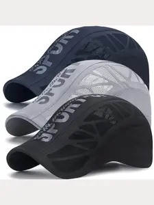 Men's Quick-Dry Sun Protection Baseball Cap 3-Pack, Breathable Mesh Visor, Summer Outdoor Sports Hat, Running Fishing Cycling