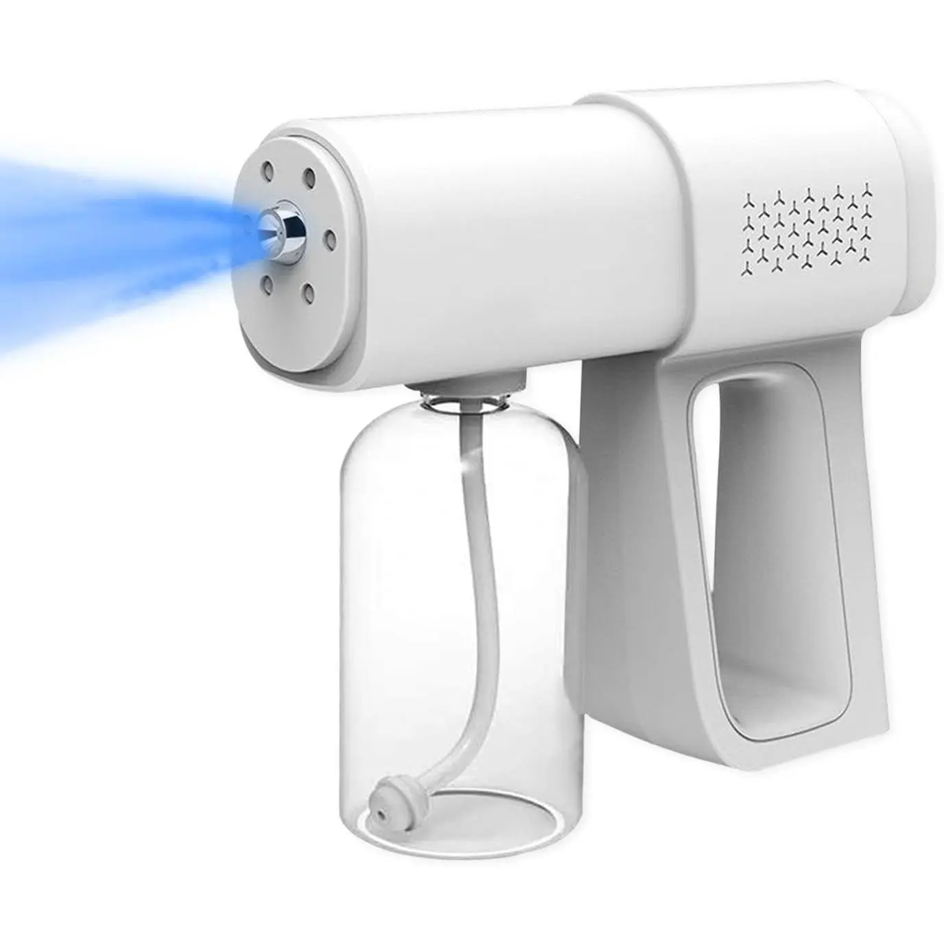 Wireless Nano Fogger Sprayer Gun, 380ml Rechargeable ULV Atomizer with Blue Light, Portable Mist Spray Cleaner for Home, Dorm, Car & Pet Areas, Odor Eliminator for Smoke, Toilet, Pet Urine & Household Odors
