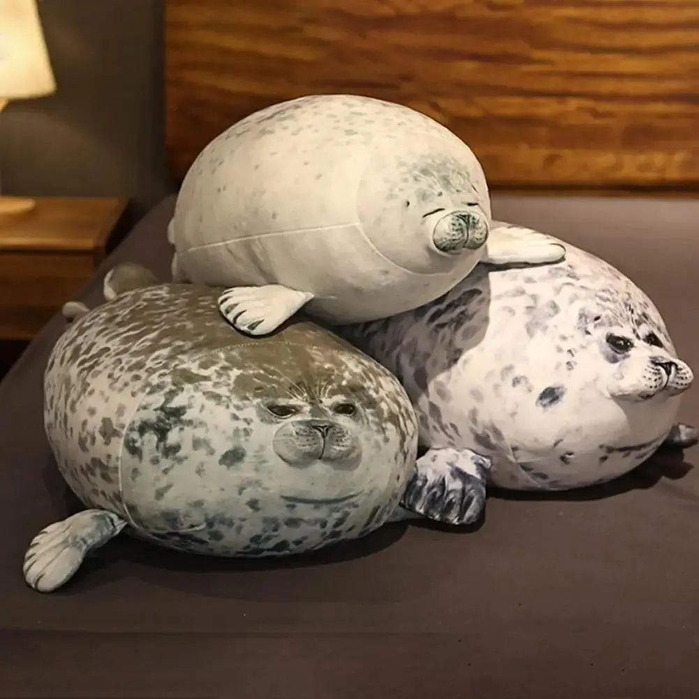 30CM Seal Plush Pillow Soft Stuffed Animal Sea Lion Doll Cute Ocean Toy Sleeping Pillow Gift