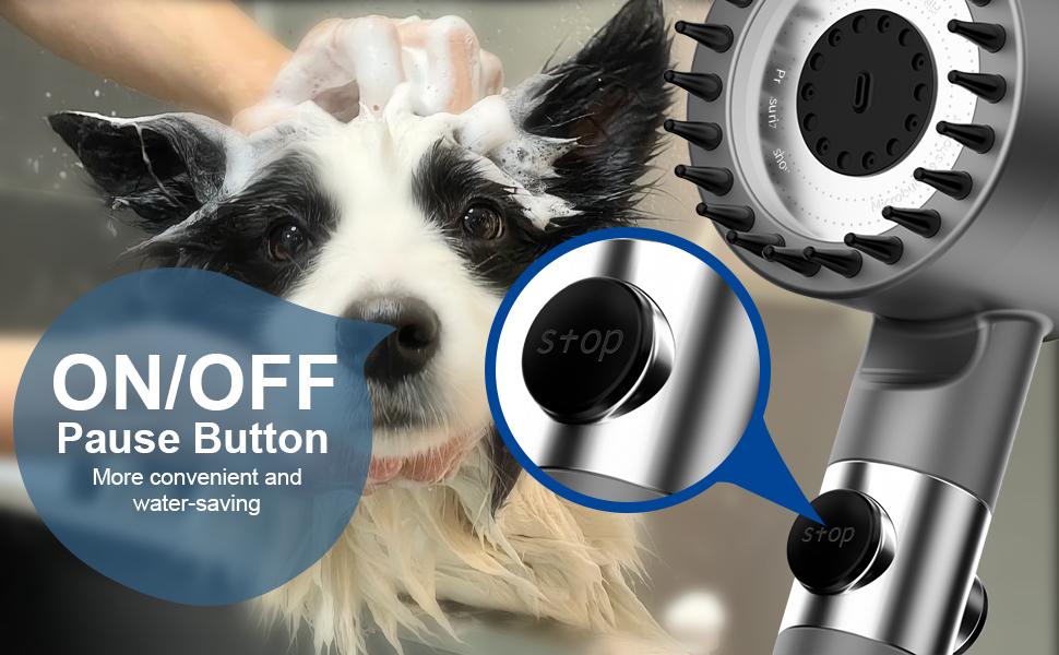 Ion Drops Shower Head with High Pressure (Clean Tub & Pet), Multi-Mode Shower Head with 60 Inch Hose, Filtered Showerhead Remove Chlorine, Massageable Shower Heads with ON/OFF Switch