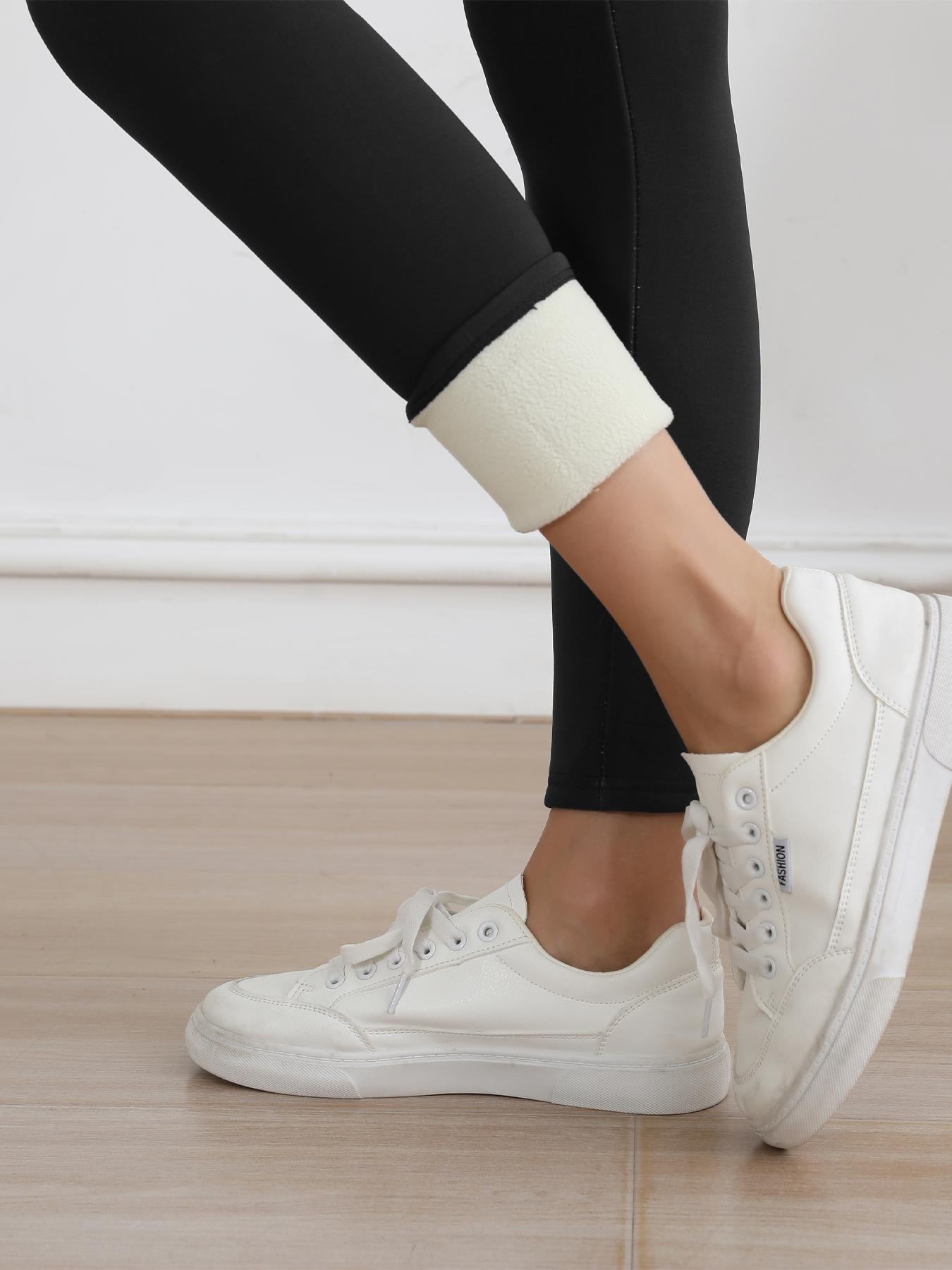 Women's Fleece Lined Leggings, High Waist Tight Fit Winter Pants, Warm Thermal Underwear Bottoms, Perfect for Running Outdoor Activities