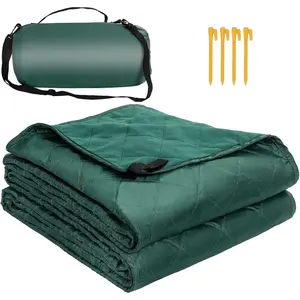 Outdoor Blanket w/Fleece Lining, Large Windproof Camping Blankets for Cold Weather, Light Weight and Warm for Stadium, Hiking, , Picnic, Washable, 55"X 82" (Green, 1 count)