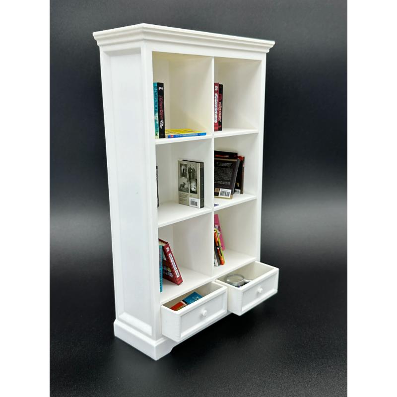 1/6 Scale 2 Drawer 3 Shelf Mini Bookshelf / Mini Brands Books / Mini Books / Bookcase / Miniatures.