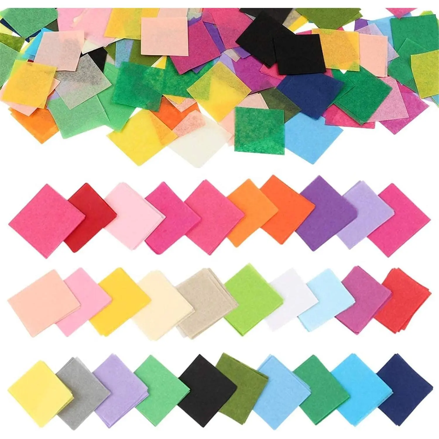 4800 count 1Inch Tissue Paper Squares, 30  Colors Precut Craft Tissue Paper for DIY Scrapbooking Scrunch Art and Any  Art Projects