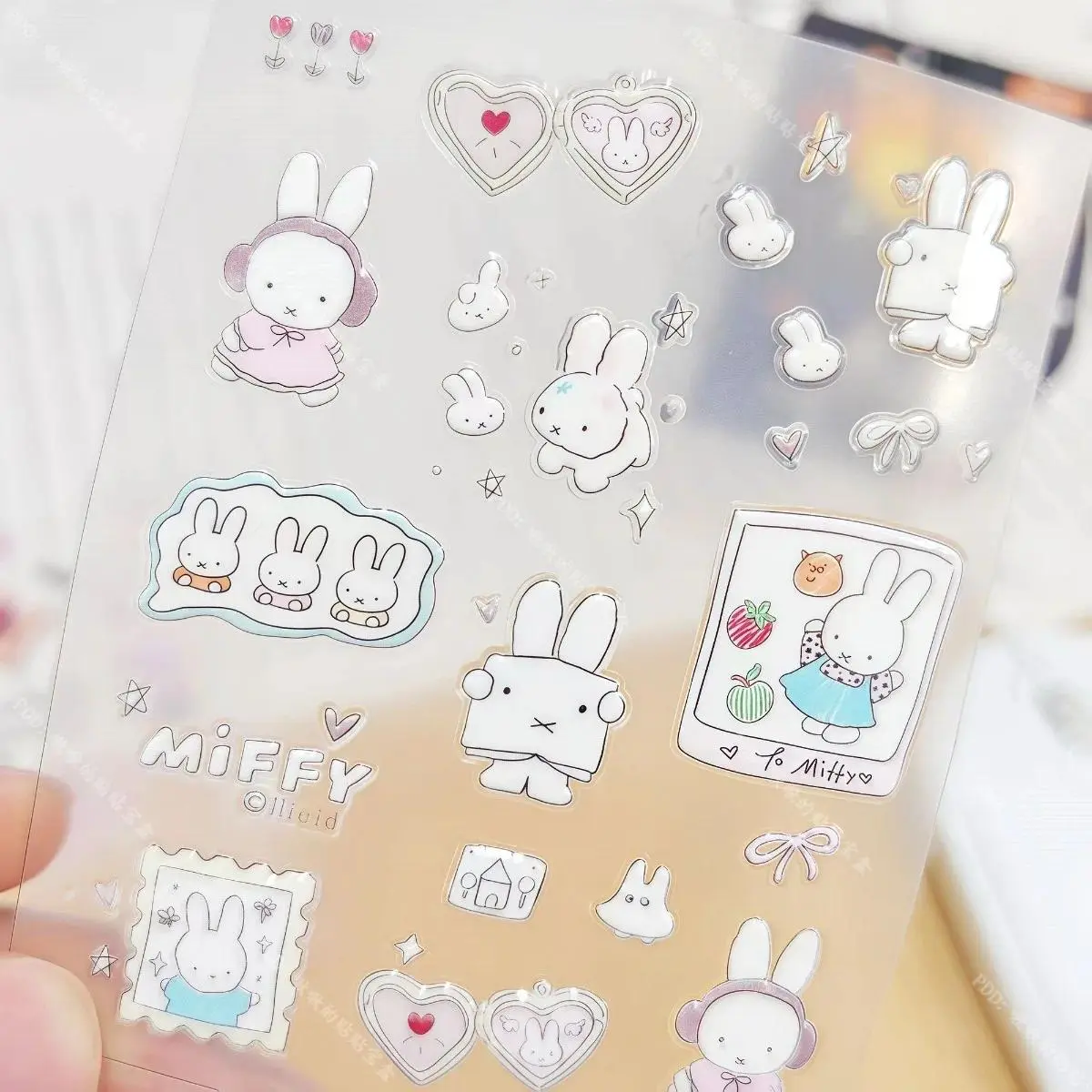 Cute Miffy Rabbit Stickers Little Rabbits Cartoon Handbooks Jelly Stickers DIY Stickers, Water Cups Mobile Phones Cameras