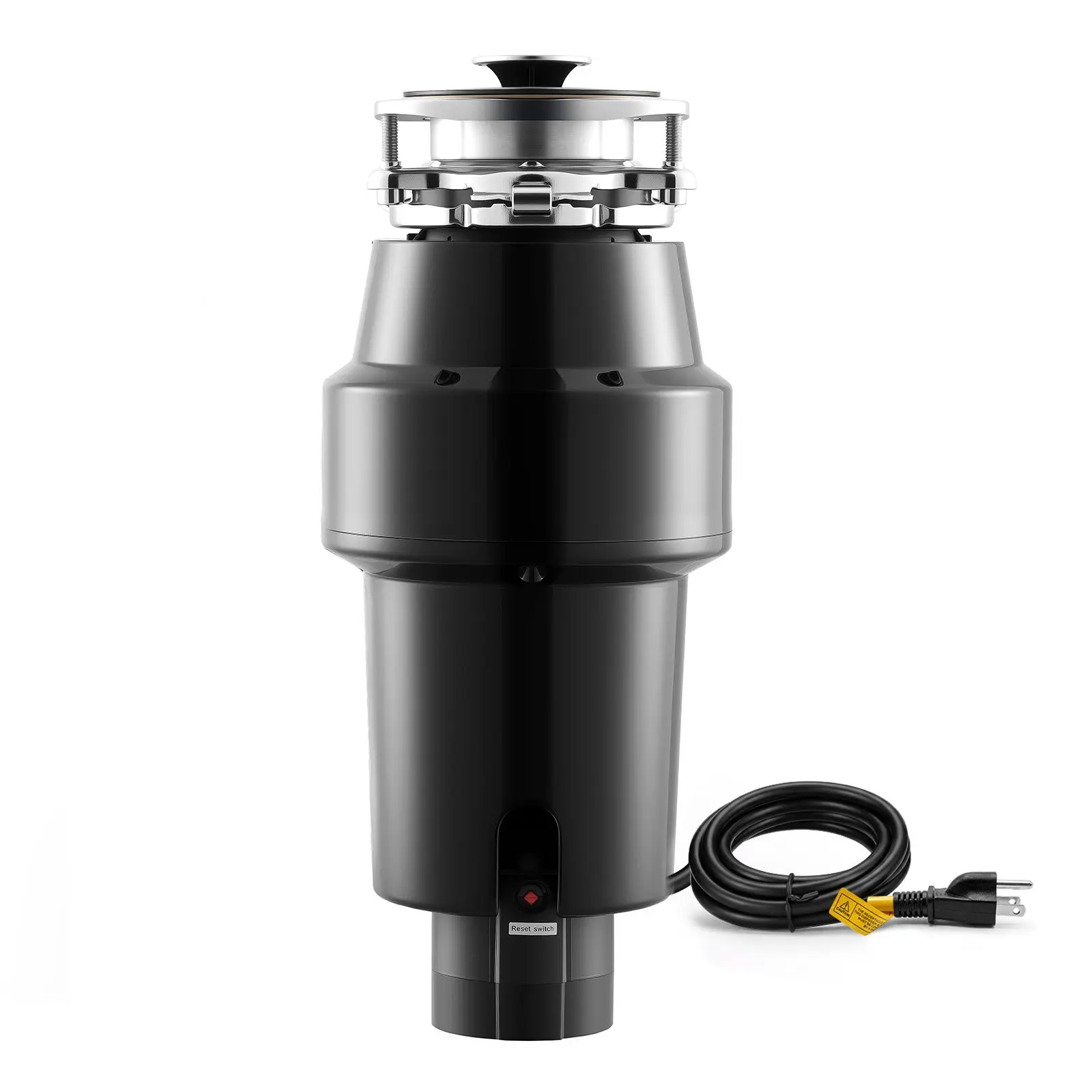 【DealsForYouDays】VEVOR 1 HP 3700RPM DC Motor Food Waste Garbage Disposal, Continuous Feed Kitchen Sink Disposer with 3-Bolt Mount Grinding System, Drain Stopper, Splash Guard, Power Cord, 6.85x6.85x15.75 in, Add Waste Without Stopping, Sink Drain Stopper,