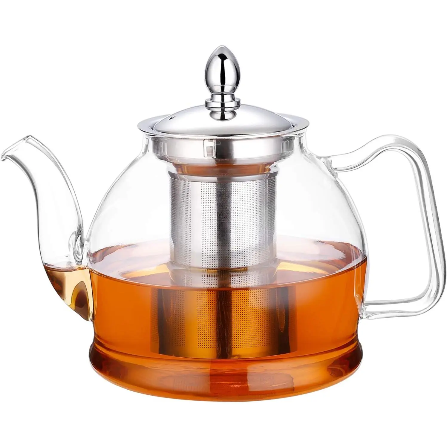 1000ml Glass Teapot with Removable Infuser, Stovetop Safe Tea Kettle, Blooming and Loose Leaf Tea Maker Set