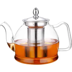 1000ml Glass Teapot with Removable Infuser, Stovetop Safe Tea Kettle, Blooming and Loose Leaf Tea Maker Set