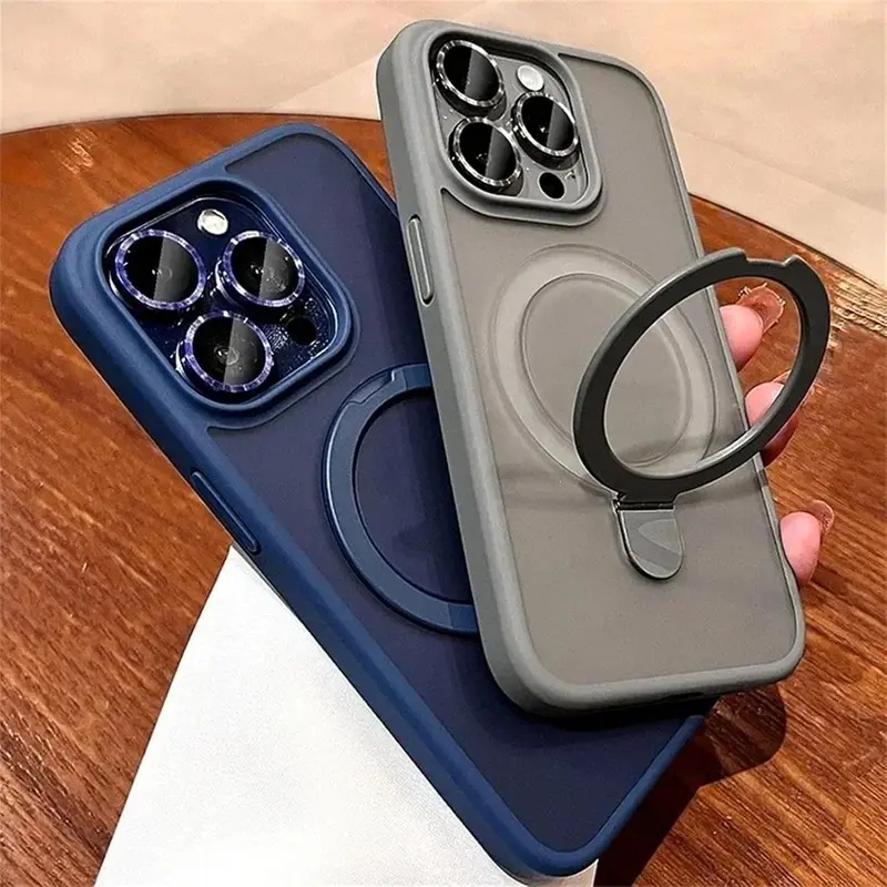 Magnetic Phone Case for iPhone 18 pro max/17/16/16e/15/14/13/12/11 Pro Max with Kickstand Ring Holder - phone cases for iphone 17 pro max,Military Grade Rugged Heavy Duty Slim Protection for Smartphone Handheld Devices Accessories (for Men Women)