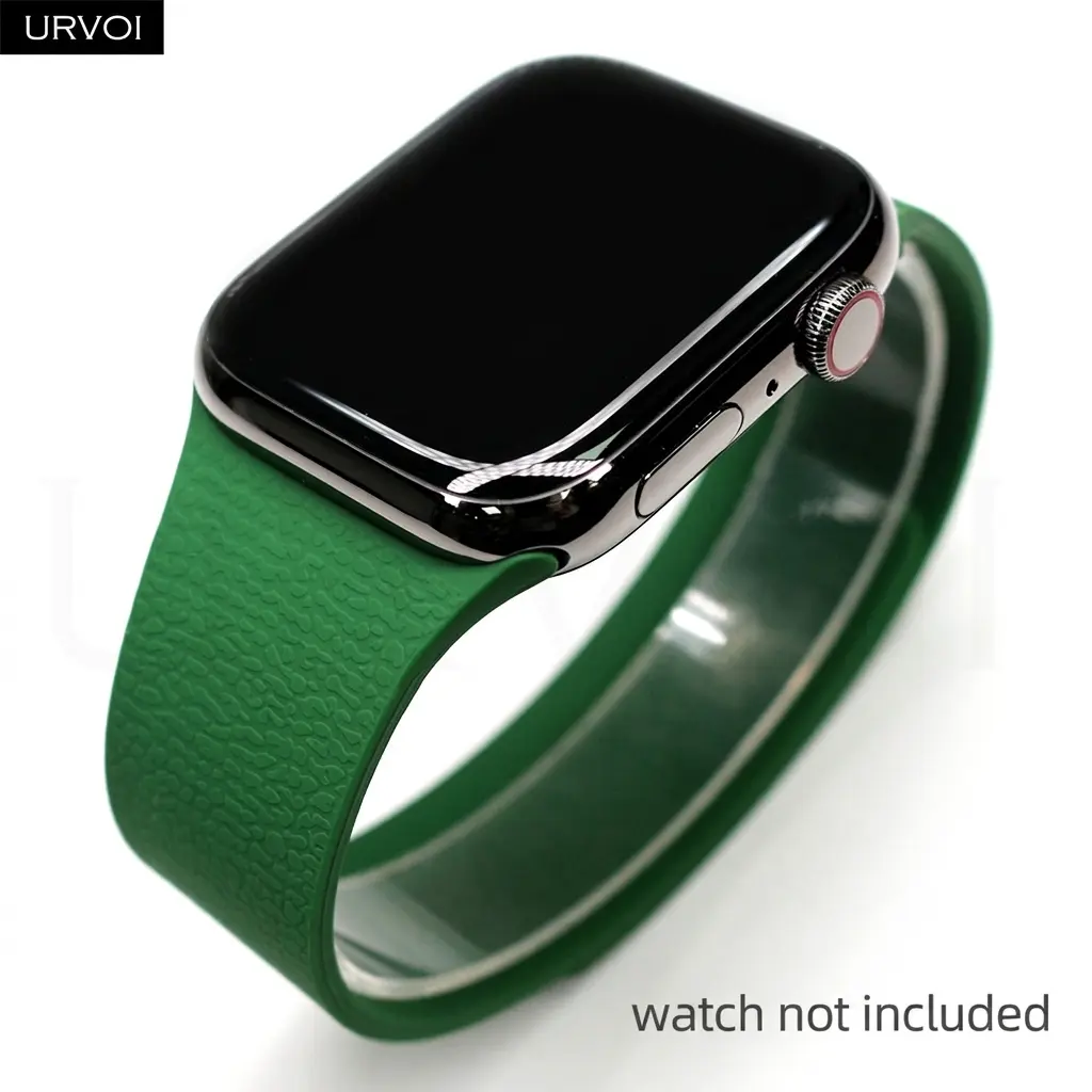 URVOI New unisex silicone magnetic watch strap for iWatch 12/11/10/9/8/7/6/5/4 38/40/41/42/44/45/46/49mm couple spring and summer sports watch strap (Band Only)