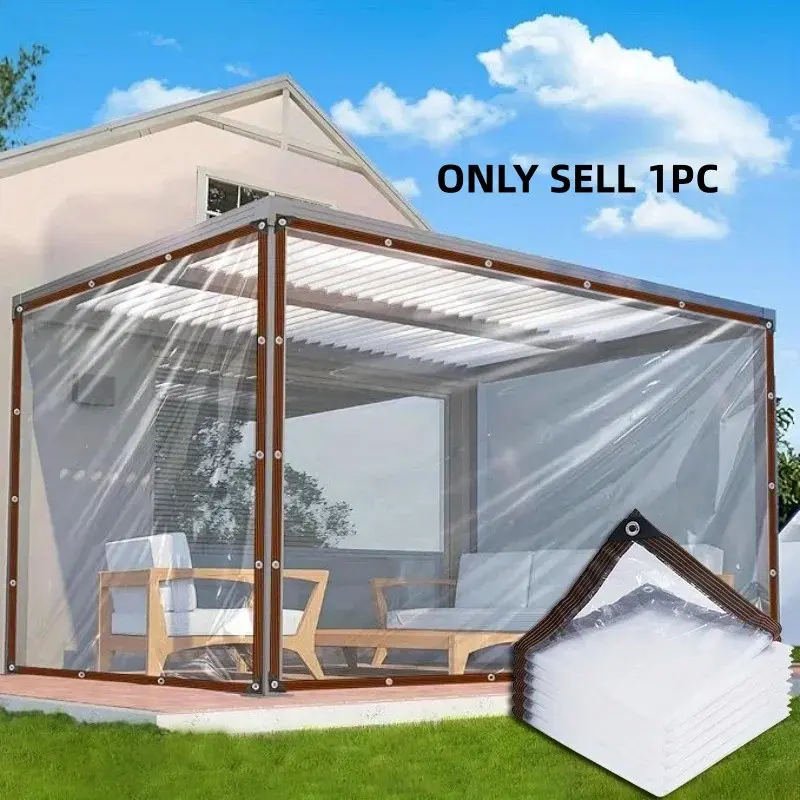 Transparent Waterproof Shed with Gasket, Outdoor PE Plastic Cloth Wrapped with Perforated Rainproof Cloth for Outdoor Gardens, Greenhouse Plant Protection, Terraces, Roofs, Porches, and Chicken Coops, Plant Enclosure