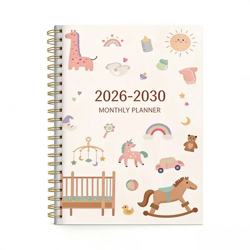 2026-2030 Monthly Planner/Calendar - January 2026 to December 2030, 5-Year Monthly Planner Notebook, Baby-Themed Cover Design Journal, Yearly Calendar Planning, Monthly Tabs, 60-Month Calendar, 5.5 x 8.3 inches, Thick Paper, Elastic Cover, Durable Twin-Wi
