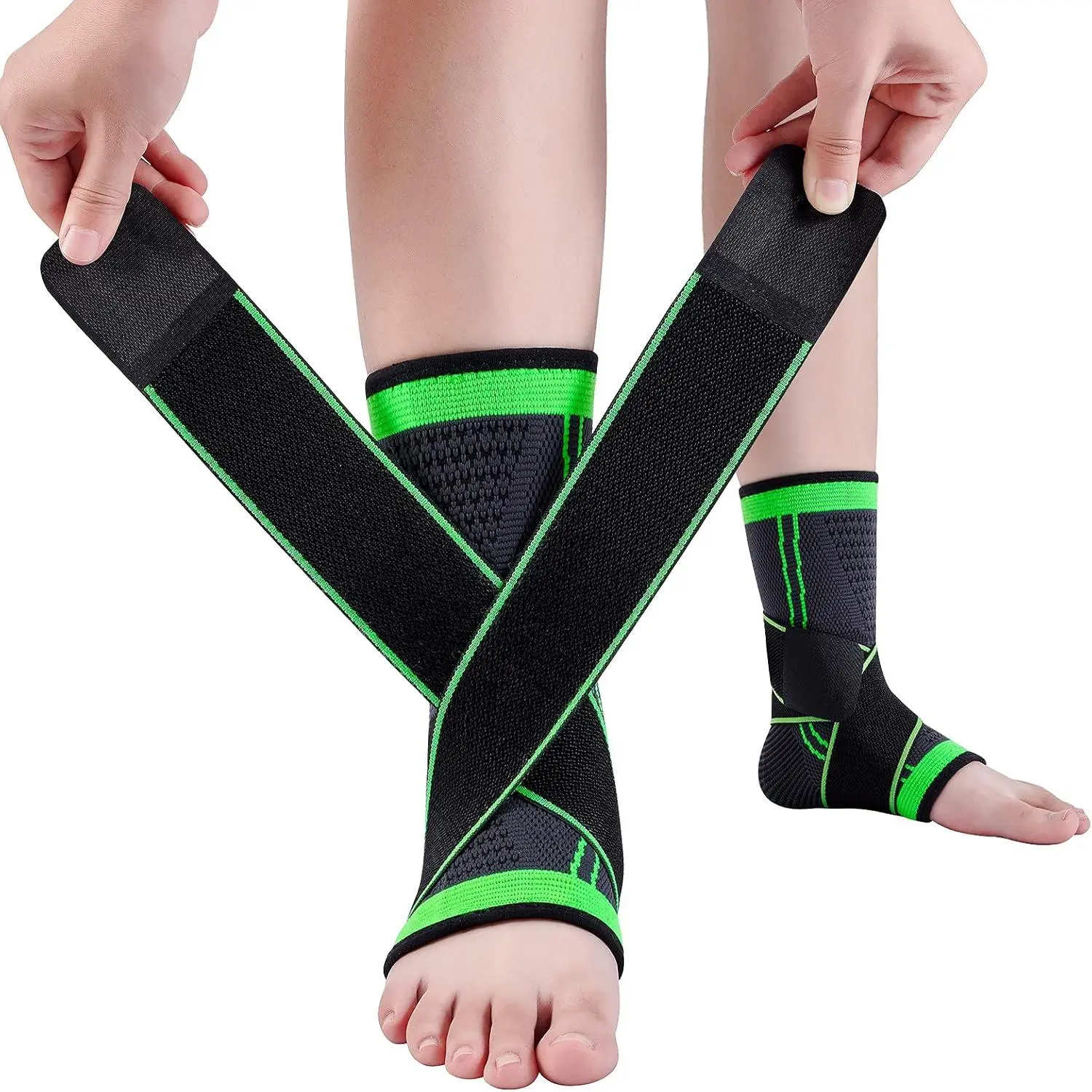 Athletic Adjustable Ankle Compression Brace for Adults - Adjustable Compression Bandage, Ankle Cuff, Sleeve, Snug Fit, Lightweight Breathable Elastic Wrap, Support for Plantar Fasciitis, Sprains, Swelling, Pain Relief, Injury Prevention, Ankle Compression