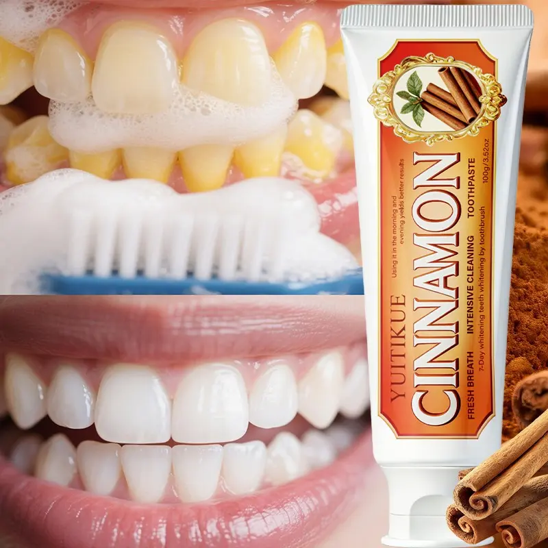 Yuitikue Cinnamon Mint Oral Care Toothpaste 100g, Brightening Repair Gum Protection, Triple Benefits Balm Form, No Ca Prop 65