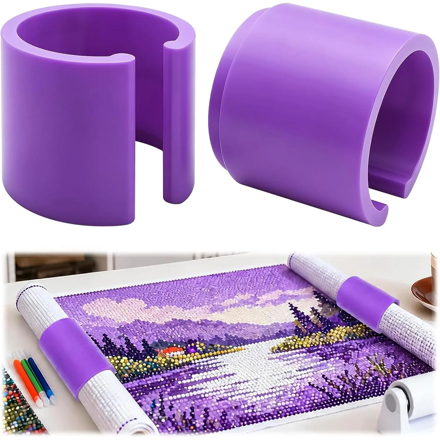 1 Pair  Painting Canvas Roll Holder, Anti-Roll Canvas Ring Organizer for,  Scroll Ring Storage Tool, Tool for  ,  Printing Process