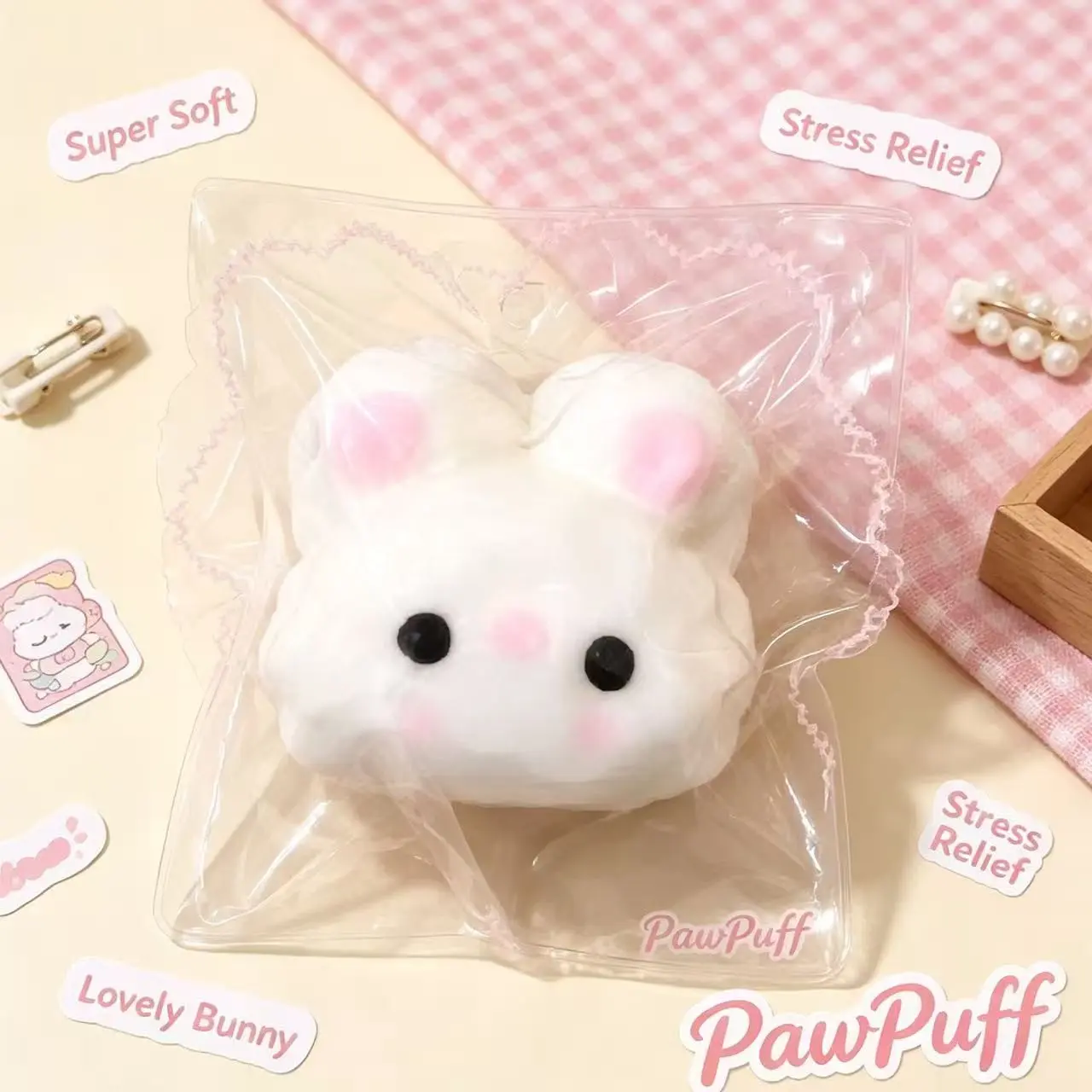Bunny Squishy Toy, Soft Slow Rebound Sensory Toy, Slow Rising Squishy, Stress Relief Desk Tool, Durable Unique Design, Perfect Gift for Adults, Soft Squishy Silicone